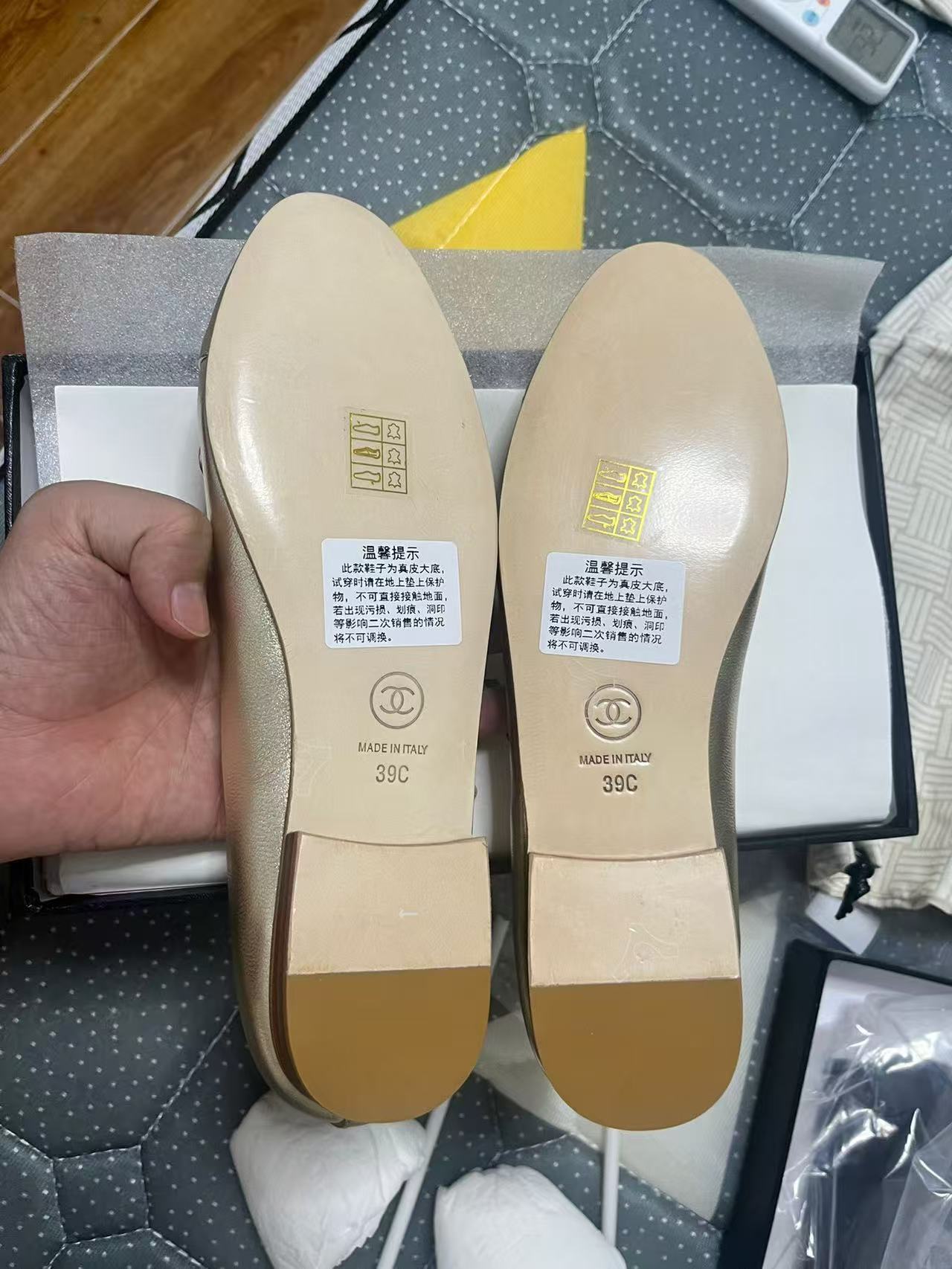 Chanel Shoes in Gold Color