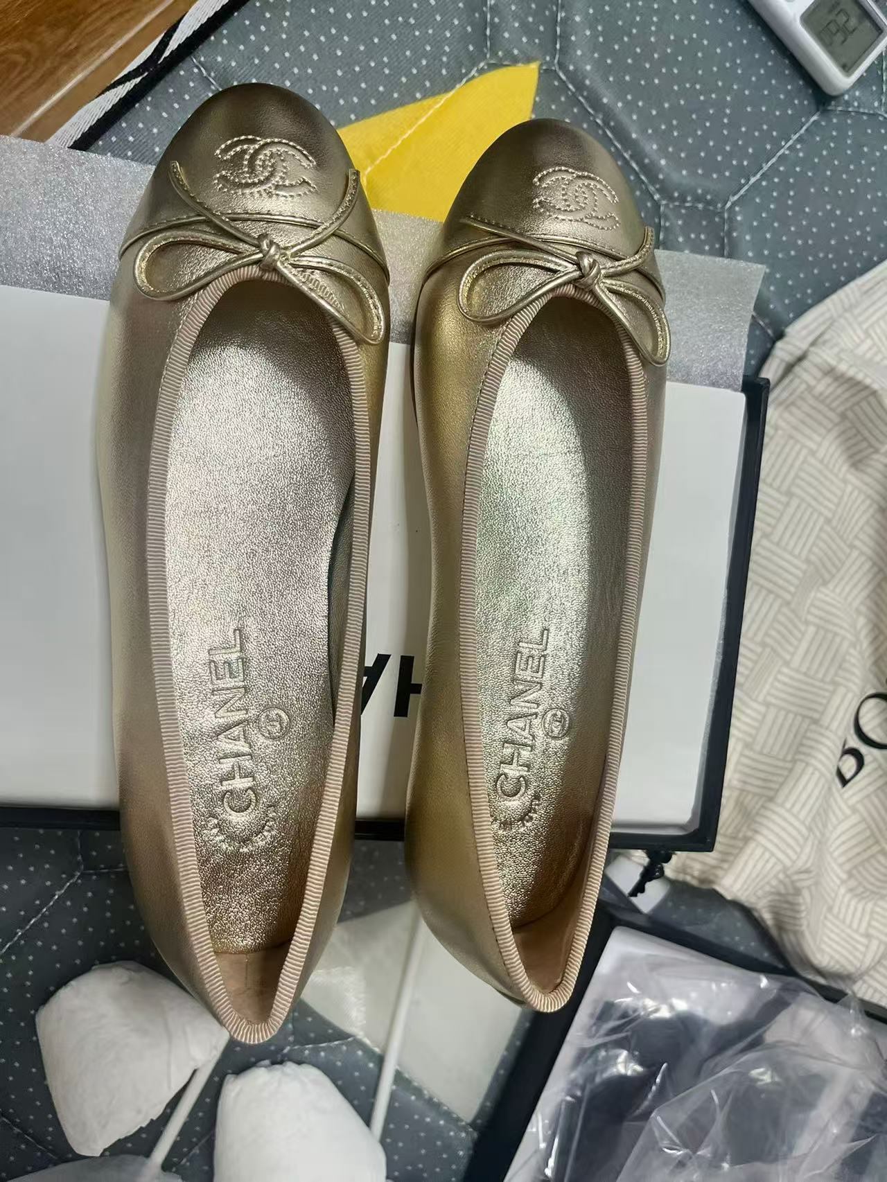 Chanel Shoes in Gold Color