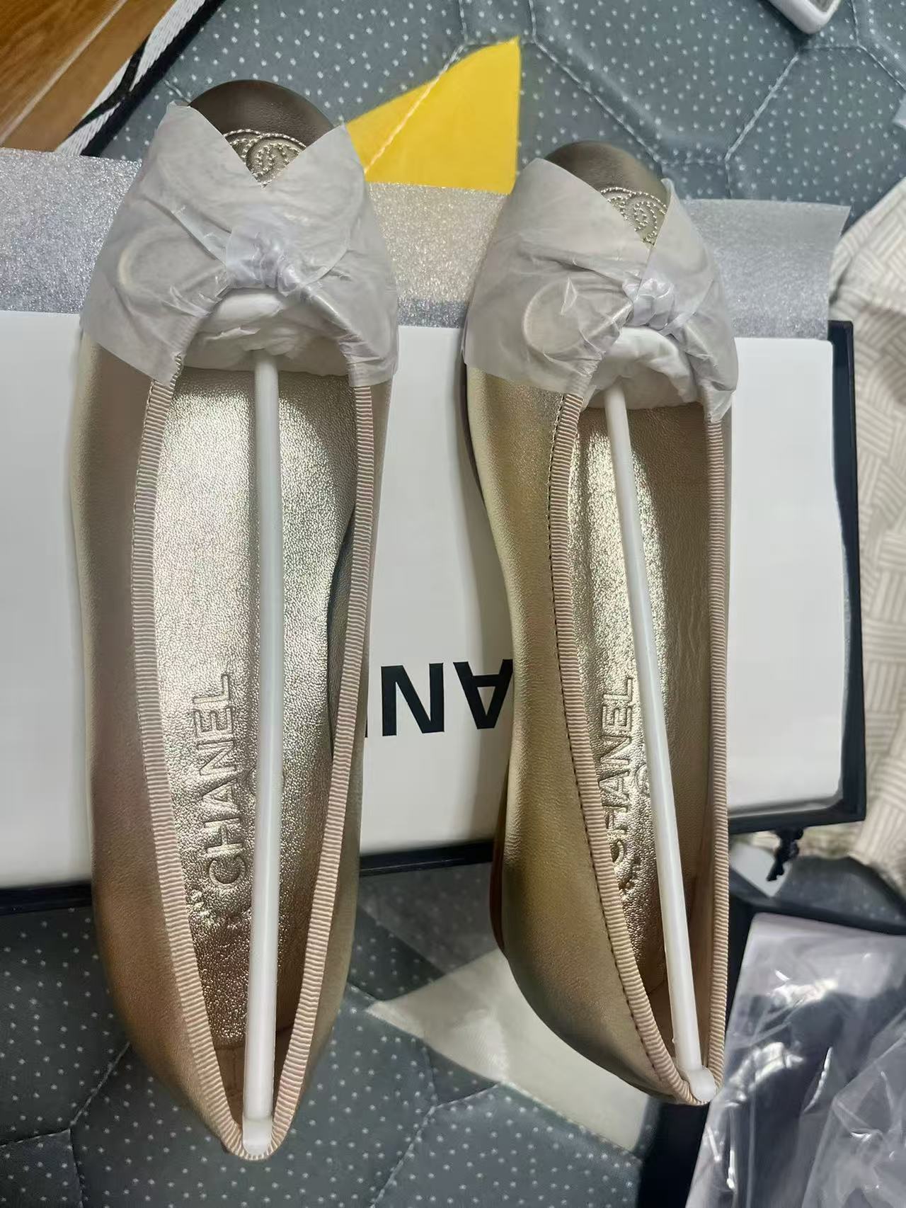 Chanel Shoes in Gold Color