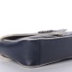 GUCCI Vintage Effect Calfskin Matelasse Small Striped GG Marmont Shoulder Bag Blue Beige