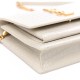 YSL Calfskin Crocodile Embossed Monogram Sunset Chain Wallet Blanc Vintage
